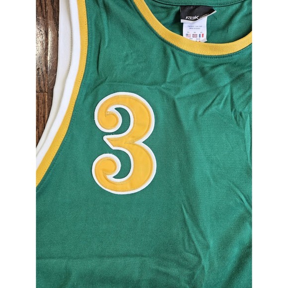 Reebok ALLEN IVERSON #3 Bethel Bruins High School Jersey Size 2XL Green RBK - Picture 5 of 11